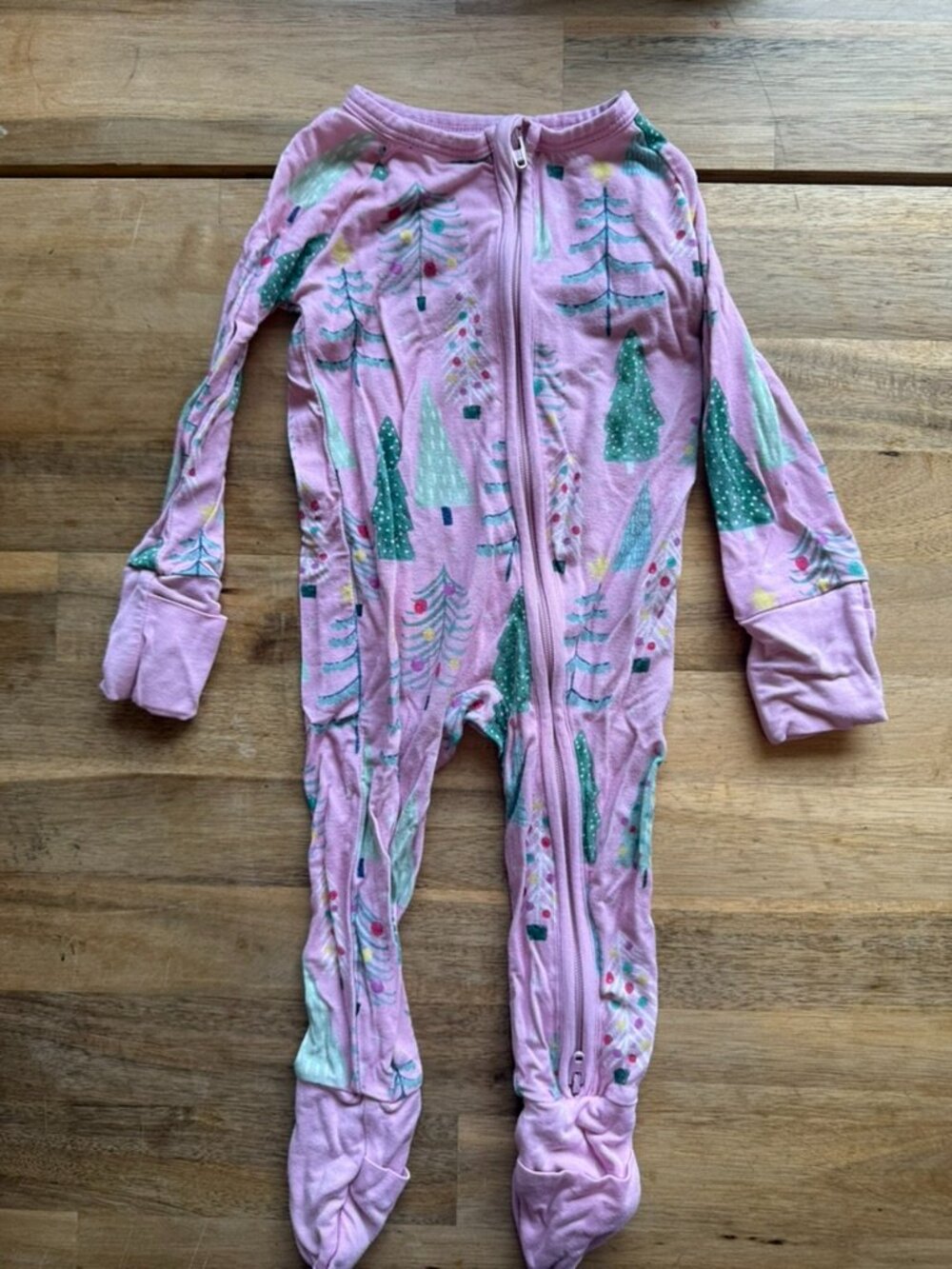 LIttle sleepies pink Christmas zippy 0-3 months